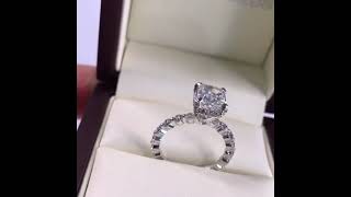 Hellojewelr Sterling Silver Stunning 4.0 Carat Radiant Cut Engagement Ring