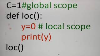 Scope of Variables in Python with example, Part 6, Chapter 7, in Tamil, Unit 2, A.Jaya Mabel Rani/AP