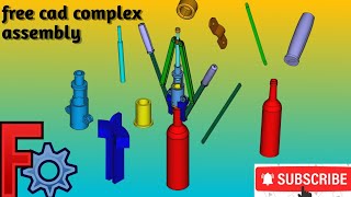 part _5  10 piece complex assembly. assembly question. #cad #freecad #assembly #3d