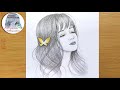 How to draw a Girl with Butterfly || Pencil sketch || Face Drawing || Art video || Drawing Tutorial