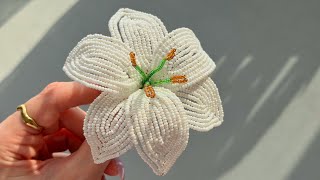 DIY French Beaded Lily Tutorial 🌸 | Aesthetic Flower Beading