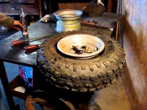 Changing tubeless atv tires without a tire changer Changing tubeless atv tires without a tire changer