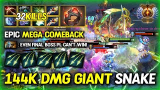 EPIC MEGACREEP COMEBACK Medusa 32Kills With 144K Damage Dealt Giant Snake Vs. Final Boss PL DotA 2