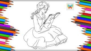 Как нарисовать Белль из мультика Красавица и Чудовище | Рисуем и Учим Цвета | Coloring Kids