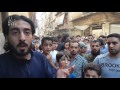 خطوة شاهد مظاهرة في مدينة حلب تطالب الثوار بالتوحد وفك الحصار عن المدينة