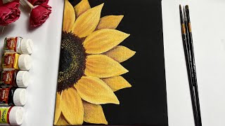 Sunflower Painting by Acrylic Colour, Sunflower Kaise Banate Hain