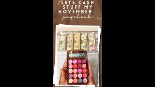 LET'S CASH STUFF $2,402 FROM MY SECOND PAYCHECK OF NOVEMBER | CASH ENVELOPE METHOD