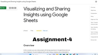 Visualizing and Sharing Insights using Google Sheets Assignment-4.#answers #coursera #learners#learn