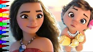 Disney Princess Of The Pacific MOANA Coloring Book Page Kids Fun Art Learning For