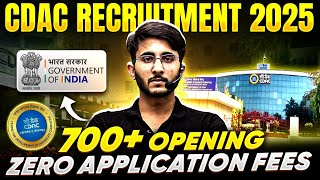 CDAC Recruitment 2025 | For B.E / B.Tech | All Branches | Zero Application Fees | Notification Out