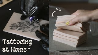 Practicing Tattooing at Home 🔥 fake skin, supplies & more | Becoming a Tattoo Ar