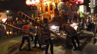 佐原の大祭 夏祭り2013 最終日 荒久区 のの字廻し (山村会館前)