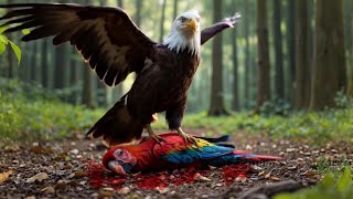 Hero Rabbit Rescues the Macaw from the Eagle🦅#macaw #eagle #animalrescue #cute #funny