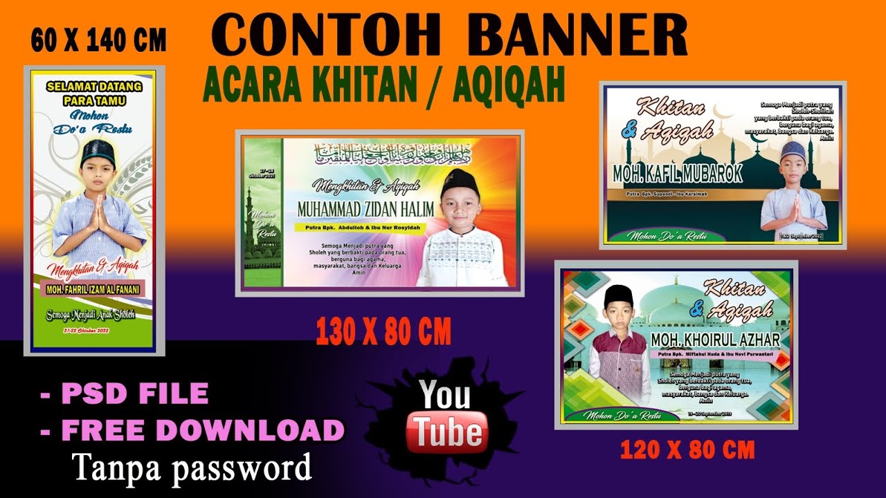 CONTOH BANNER KHITAN Psd Photoshop File Free Download Part 1 - YouTube