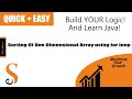 Java: Selection Sort of One Dimensional Array