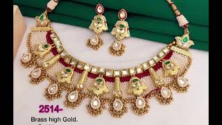 low price antique kundan necklace set 😍