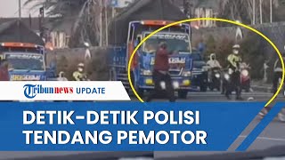 Video Detik-detik Polisi Tendang Pengendara Motor di Jalanan, Diduga karena Aksi Balap Liar