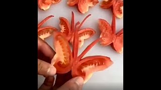 Vegetable Art| Butterfly Tomato Art| DIY Video #diyvideos #vegetableart