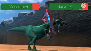 Baryonx Vs Megaraptor with health bars