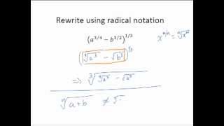 Rewrite using Radical Notation