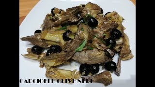 CARCIOFI TRIFOLATI CON OLIVE NERE