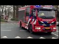 2x primeur versneller brandweer 05 2731 05 2761 met spoed onderweg naar schuurbrand in saasveld