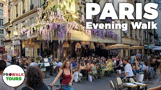 Paris Evening Walk & Bike Ride - 4K 60fps with Captions *NEW*