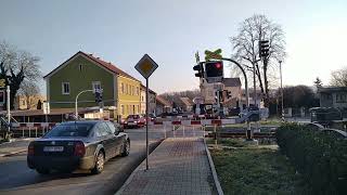 Železniční přejezd Libochovice město 22.12.2021 / Czech railroad crossing