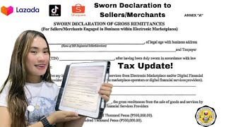 Sworn Declaration  to Sellers/Merchants - Shopee/TikTok/Lazada - BIR Registration