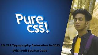 3D CSS Typography Animation with html and css in 2022 + full source code by jishaansinghal