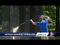 War memorial defaced with red paint