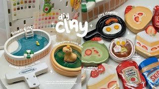 making clay trinket dishes and magnets🍳🍉🍓✨ using air dry clay  no bake