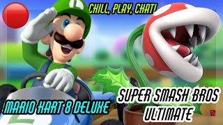 Playing Mario Kart 8 Deluxe & Super Smash Bros Ultimate online with you guys!  | Chill, Play, Chat!