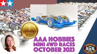 Tamiya Mini 4WD Gold Place AAA Hobbies Box Stock Race - October 1, 2023