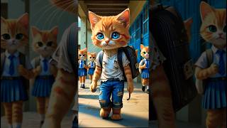 Poor kitten buys new school uniform| Hardworking Journey! #catworld  #animals #kittenday  #cute