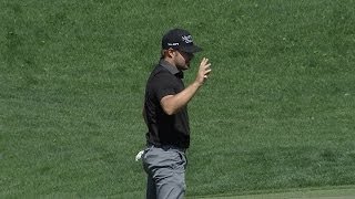 Ryan Moore converts a 20-foot putt for eagle at Wells Fargo