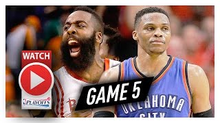 Russell Westbrook vs James Harden Game 5 MVP Duel Highlights (2017 Playoffs) Thunder vs Rockets