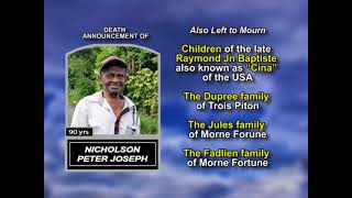 Nicholson Peter Joseph ~ Long Obituary