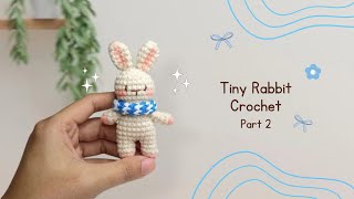 Adorable Tiny Rabbit Crochet (2/2) | Step-by-Step Tutorial! Mini Dolly