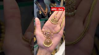 తక్కువ బడ్జెట్ లో Premium Quality Choker with earrings #onegramgoldjewellery #wholesaleonegramgold