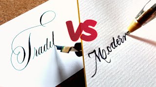 10 CALLIGRAPHERS WRITING IF THEY PREFER TRADITIONAL OR MODERN CALLIGRAPHY