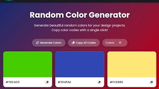 Random Color Generator Project | HTML CSS JavaScript | JavaScript Project for Beginners