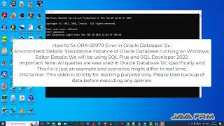 ORA-00979: not a GROUP BY expression - Oracle Database 12c Error Messages