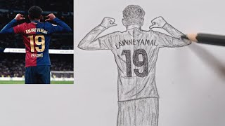 How To Draw Lamine Yamal Easy Pencil Sketch Spain Footballer Step By