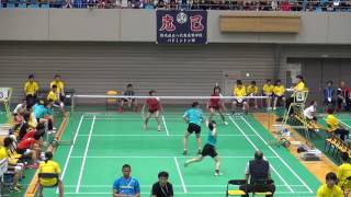 2017年 バドミントン女子 学校対抗  聖ウルスラ学院英知vs柳井商工 準々決勝 3