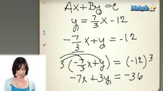 Finding the Equation of a Line in Standard Form