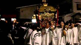 2011吉原祭（本祭・夜）　神輿、新濱組の四つ太鼓、屋台（１）