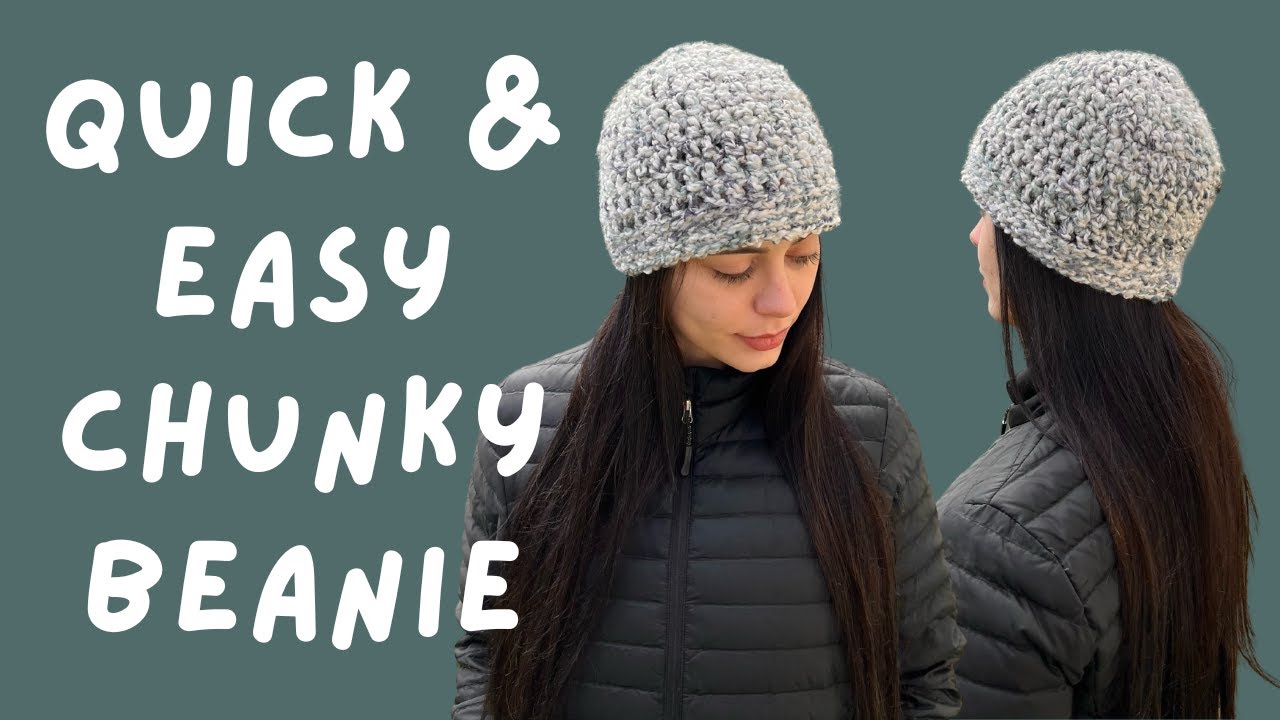 30 Minute Basic Beanie Tutorial / Crochet Chunky Beanie - YouTube