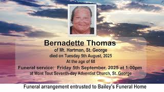 MTV OBITUARIES FOR MONDAY 1ST SEPTEMBER 2025