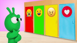 Four Colorful Doors Adventure | Green Alien Pea Pea - Cartoon for kids